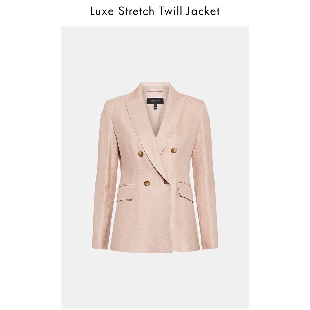 RARE Karen Millen Forever blush Barbie pink double breasted blazer jacket